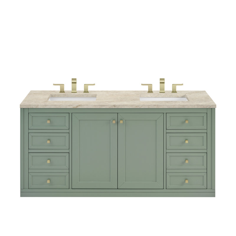 Chicago 60'' W Double Vanity, Smokey Celadon, Tajnar Eclos