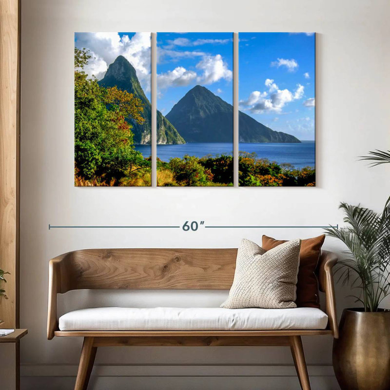 Sebbie Pitons In St. Lucia, 32" H x 50" W