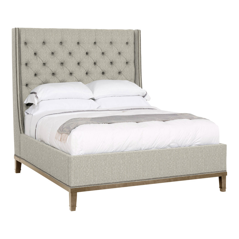 Michael Weiss Queen Upholstered Panel Bed, Hampton, Ian Smoke, Yes