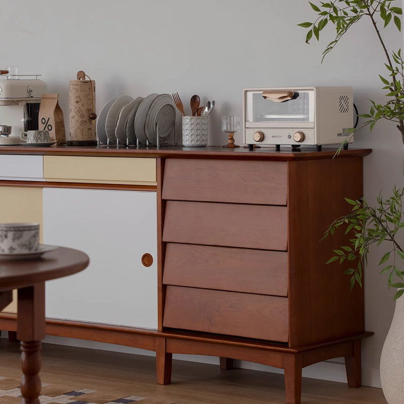 Buffet de style rétro et minimaliste, H 34,6 po x l 63 po x P 19,6 po