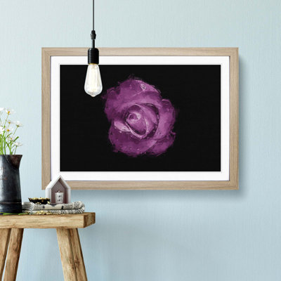 Purple Rose in the Shadows in Abstract - Picture Frame Graphic Art Print