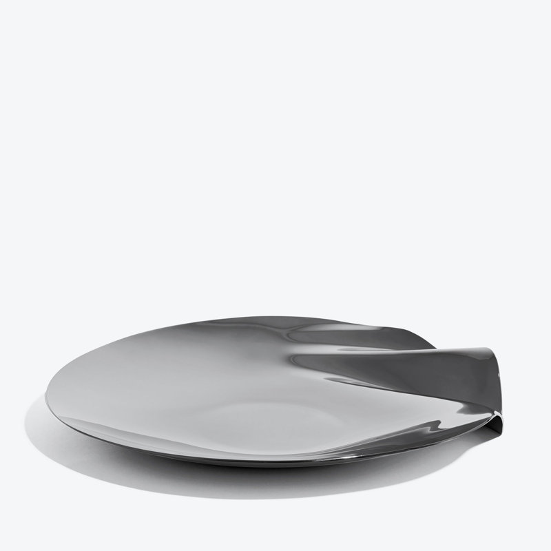 Serenity Platter, Large, Gold, Silver Polished Stainless Steel