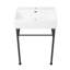 Lavabo de salle de bain rectangulaire en porcelaine vitreuse avec trop-plein Turner l 24 po x P 16 po x H 35 po Turner-96884850