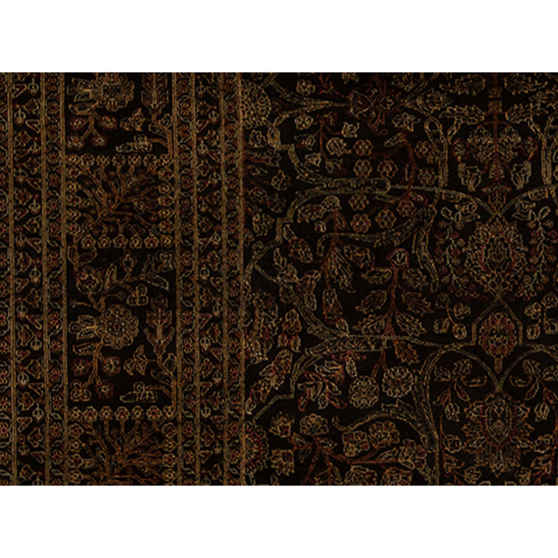 Hand Knotted Wool Area Rug in Black
