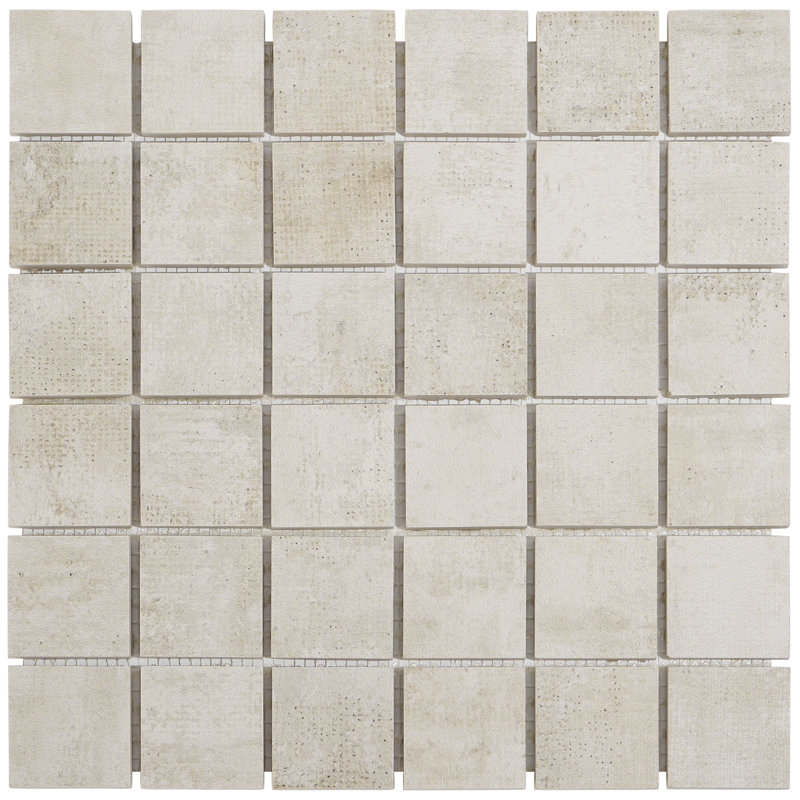 Marken 2" x 2" Porcelain Grid Mosaic Wall & Floor Tile, Beige