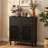 Kitchen Storage Cabinet with Drawers - Accent Cabinet with Carved Door, Floor Sideboard Buffet with Storage, Small Wood Credenza for Living Room, Dining Room, Entryway-1310766660