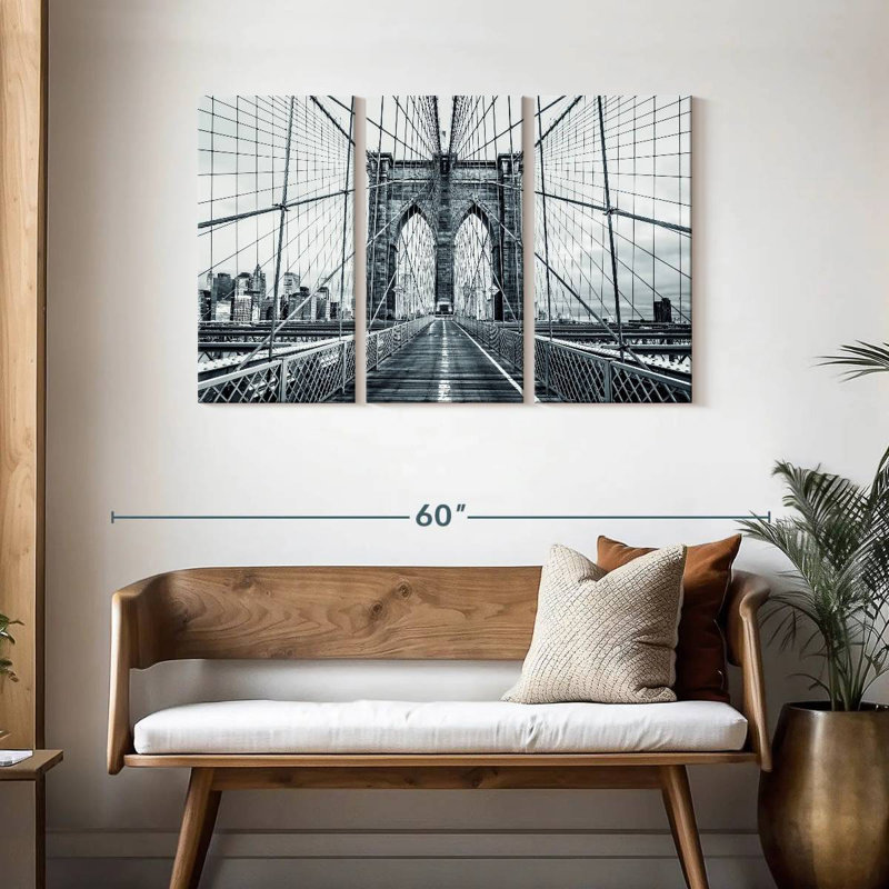 Pont de Brooklyn monochrome, H 28 po x l 45 po