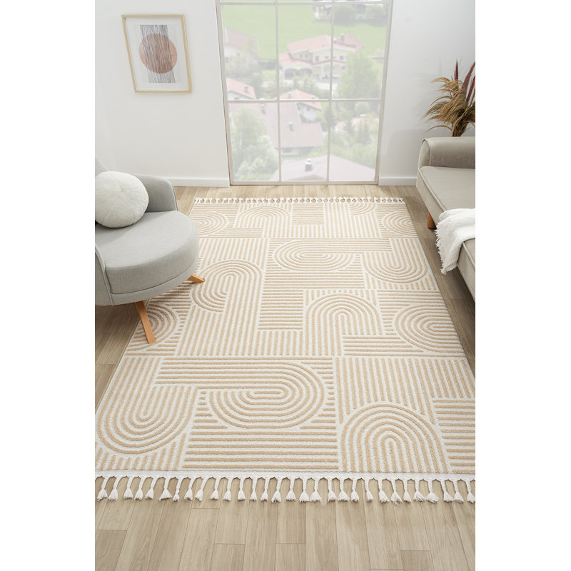 Rikin Geometric Machine Made Indoor / Outdoor Area Rug, Runner 2'8" x 11'6"