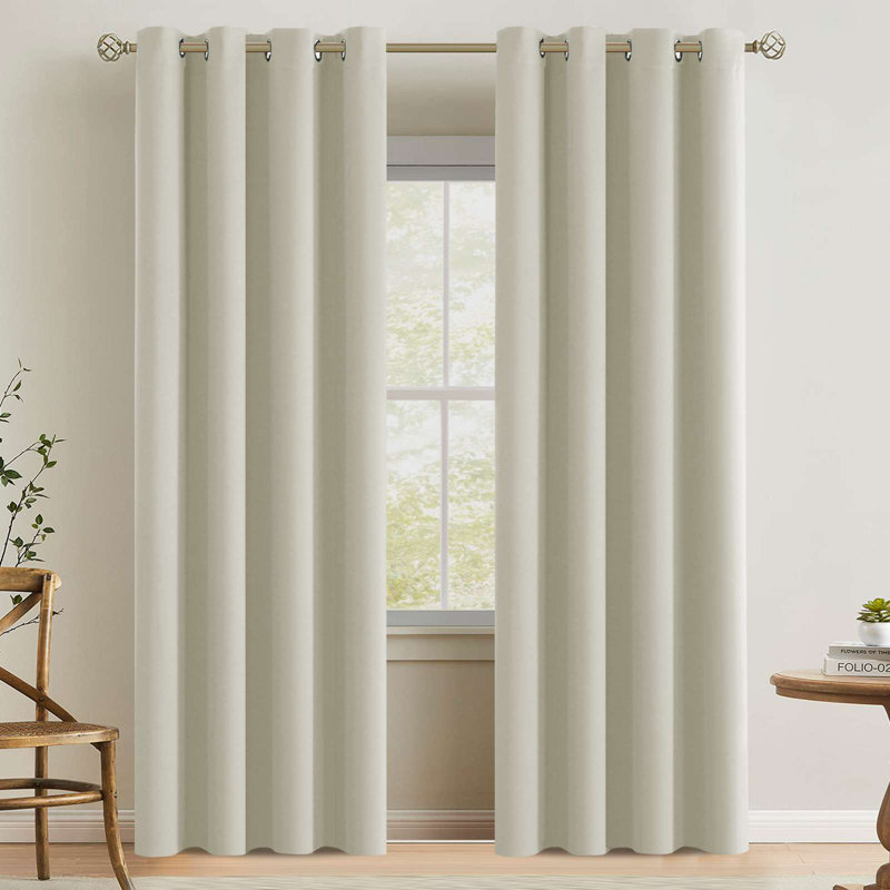 Room Darkening Curtains for Bedroom 42"/52" Wide Curtains Thermal Insulated 100”/120“/180” Wide Long Room Darkening  Curtains for Living Room Outdoor Privacy Energy Saving Curtains for Patio Door Grommet 1 Panel