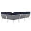 Stance Outdoor Patio Aluminum Outdoor Patio Aluminum Large Sectional Sofa In White Navy-909344315