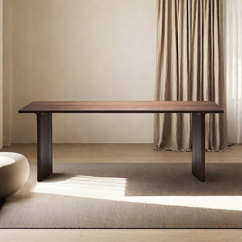 Jeneca Oak Solid Wood Dining Table, 27.55" W x 62.99" L
