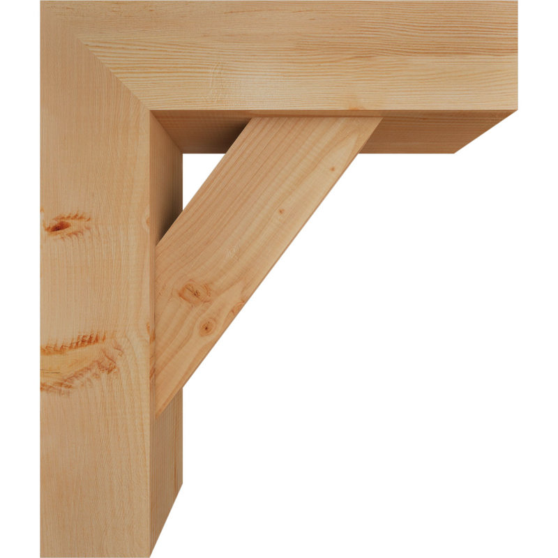 Traditional Block Bracket w/ Offset Brace, 28 x 24, 7 1/2"W Douglas Fir (Smooth)