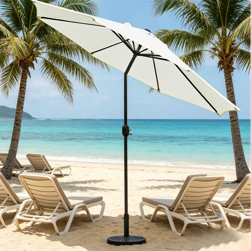 Parasol de marché inclinable 108 pi Jaenis, Beige
