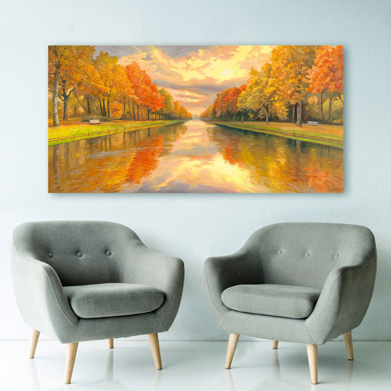 Boulevard On The Water by Adriano Galasso - Wrapped Canvas Print, 60cm H x 120cm W x 4cm D
