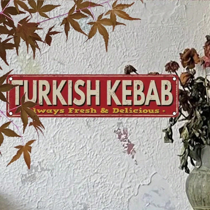Plaque murale en aluminium de style turc Kebab turque imprimée aux UV et imperméable pour la maison Garage Café Bar restaurant Decor