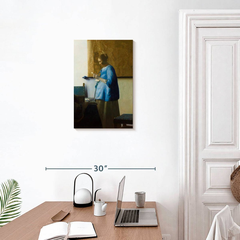 Femme Leisha lisant une lettre, H 24 po x l 16 po