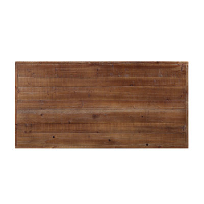 Table basse Ikram à finition vieillie et sableuse avec compartiment ouvert et pieds en X en métal pour les salons modernes