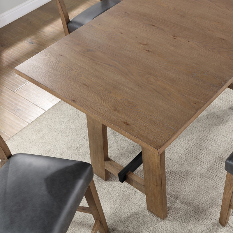  Ensemble de salle à manger à hauteur de comptoir avec chaises rembourrées Aubrey, Gris, 7 pièces : table, 6 chaises