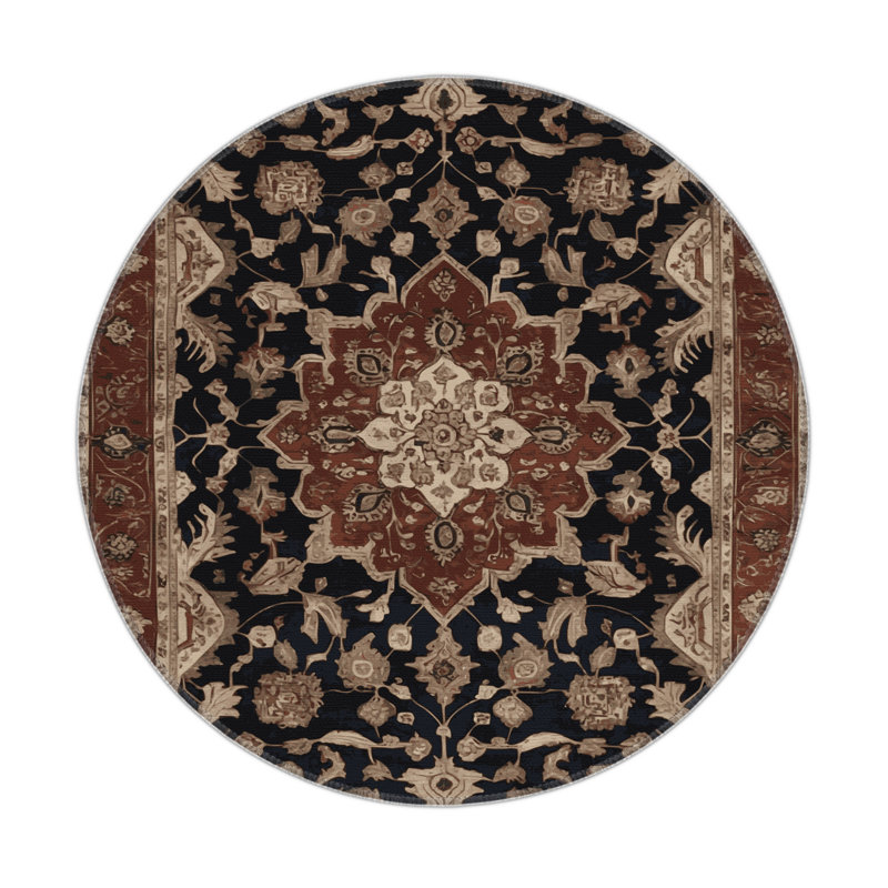 Persian Brown Indoor and Outdoor Area Rug, Rectangle 5' x 7'