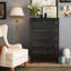 Commode 5 tiroirs avec finition noire-2100891985