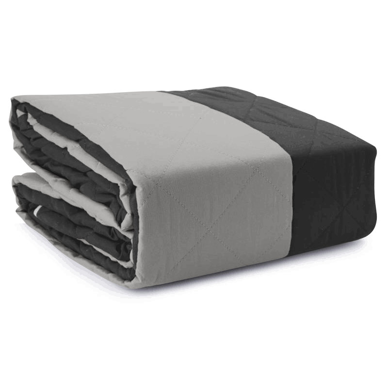 Housse pour causeuse à coussin en T, Gris / noir