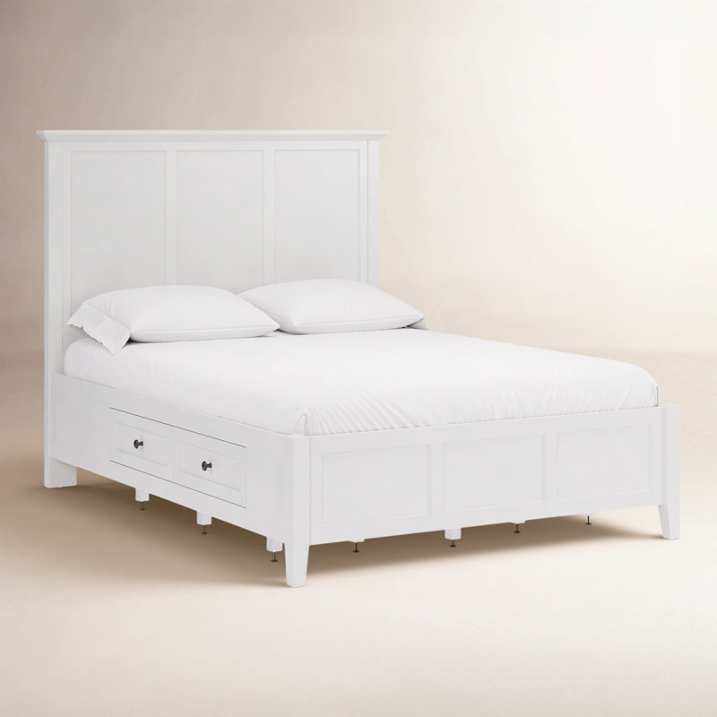 Lit plateforme avec rangement Renee, Blanc, Roi