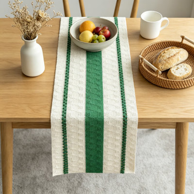 Farmhouse Woven Rustic Table Runner, 12X90 Inch Hollow Weave Kitchen Dining Table Decoration For Seasonal Holiday And Home Party Decor