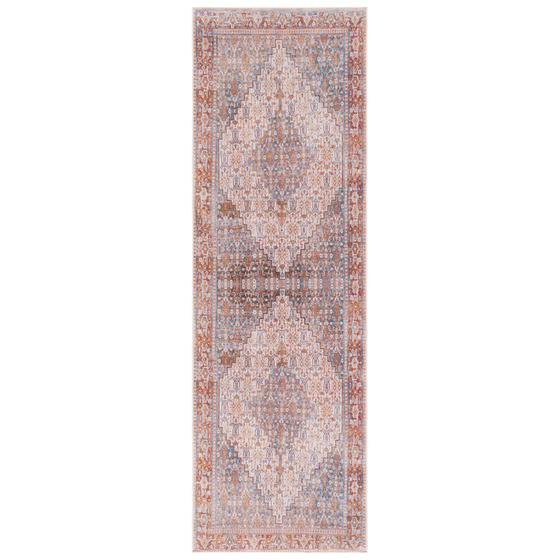 Ziebarth 166 M/W S/R Area Rug In Beige / Rust, Runner 2'6" x 8'