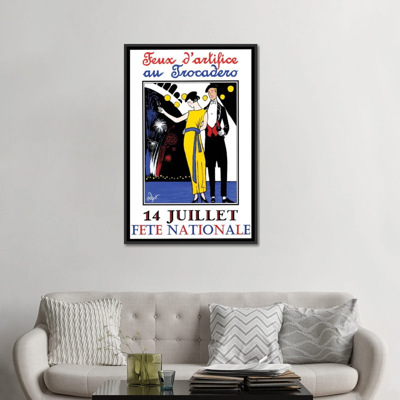 Feux d'artifice par Jean-Pierre Got - reproduction d'art sur toile tendue avec châssis, H 48 po x l 32 po x P 1,5 po