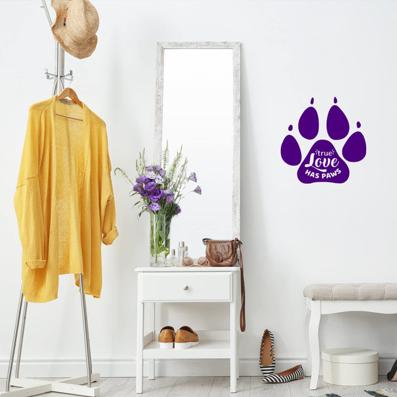 Adhésif décoratif «True Love Has Paws», H 13 po x l 13 po, Mauve