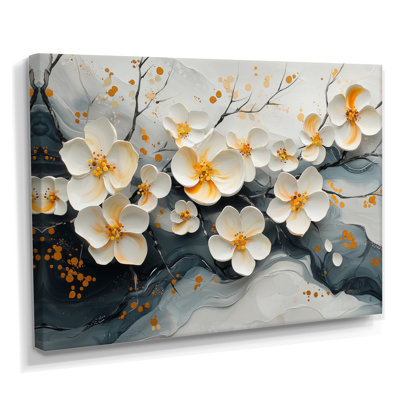 Velours noir, fleurs de cerisier II - art mural encadré Cherry Blossom
