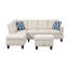 Canapé de rangement avec repose-pieds en forme de L beige