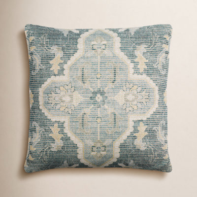 Alain Embroidered Cotton Throw Pillow