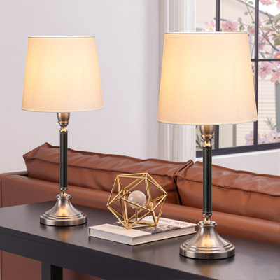 Ensemble de lampe de table classique en métal de 25,6 po pour chambre à coucher, salon et table de chevet