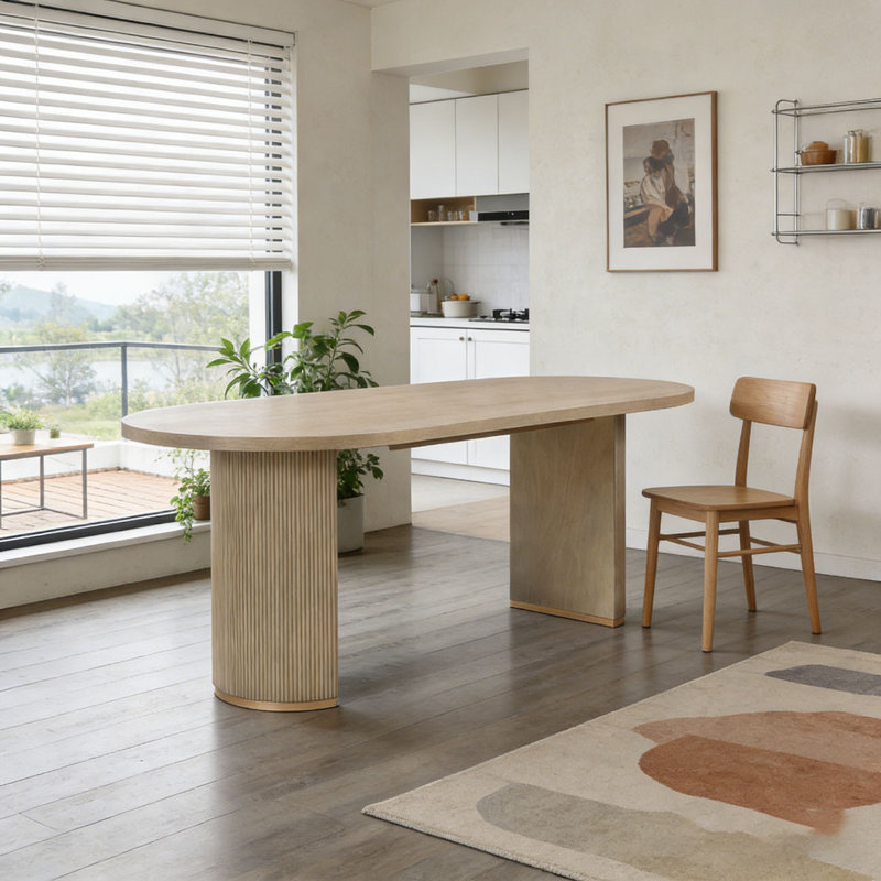 George Oliver Oval Dining Table Double Pedestal - Wayfair Canada