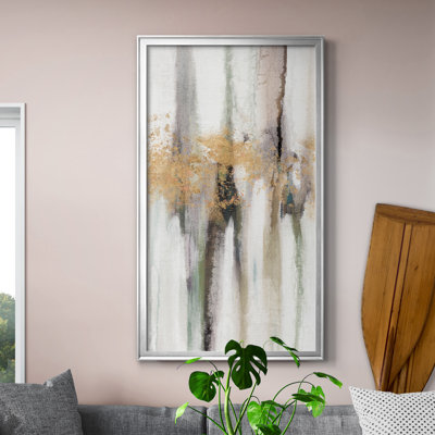 Falling Gold Leaf II - Peinture sur toile encadrée