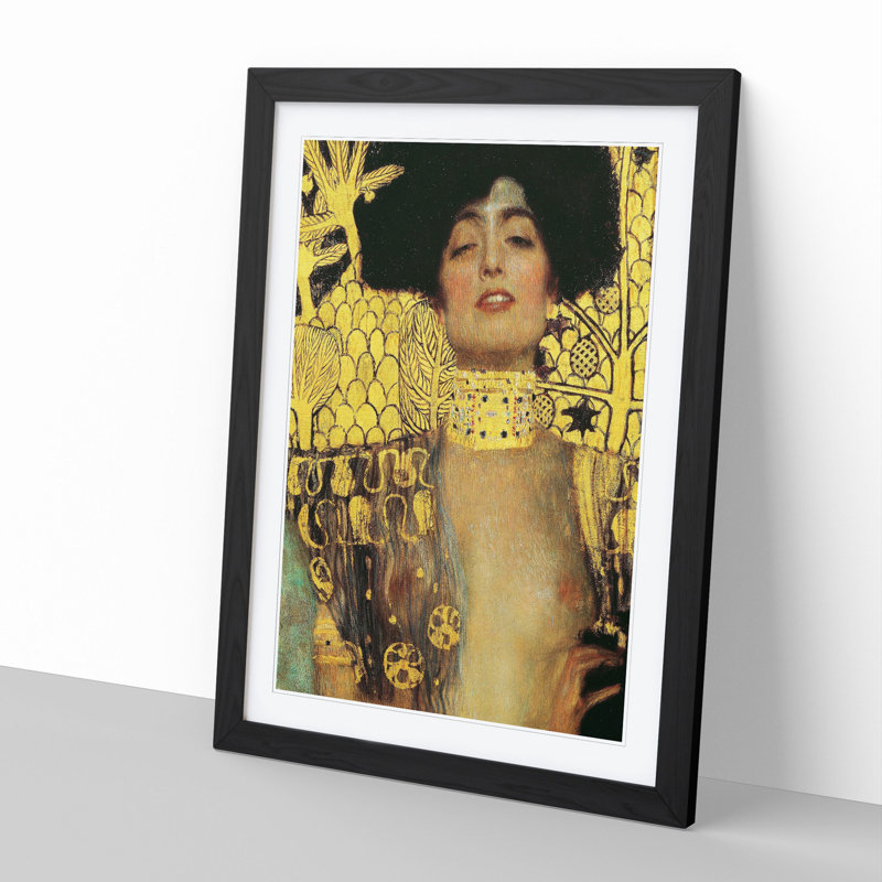 Judith by Gustav Klimt - Framed Print, 65cm H x 48cm W x 2cm D, Black Framed
