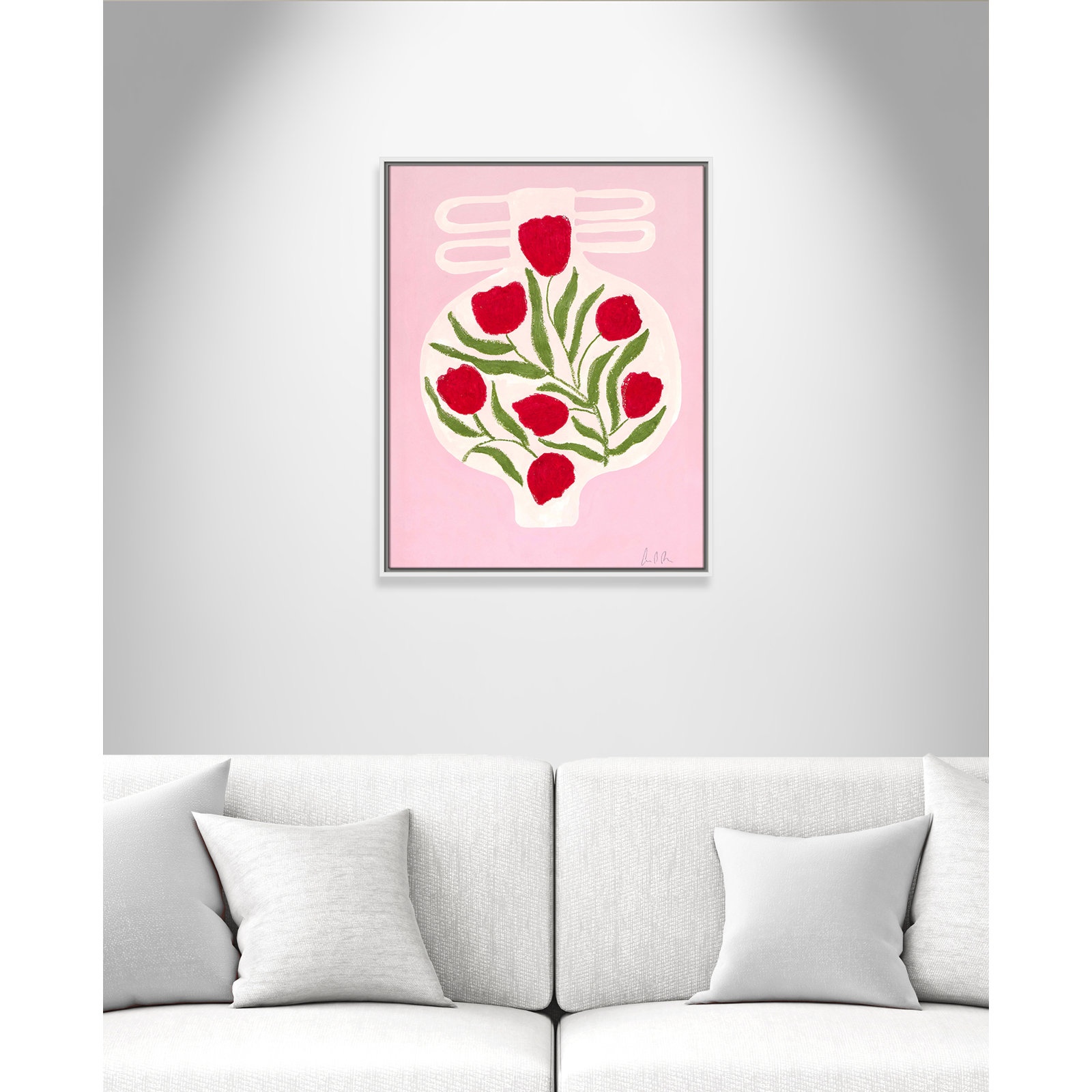 Vase No. 02 Print by Camilla Bergqvist, 29.5" H x 23.5" W, White