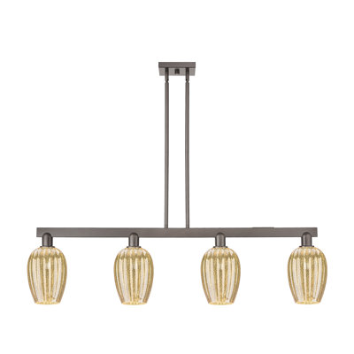 Hailsham - 4 Light Flute Shade Stem Hung Island Light