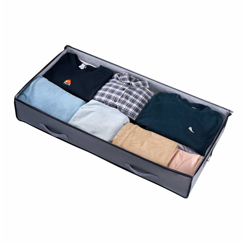 Under Bed Storage 90L Stackable Shoes Organization Box with Clear Lid 2 Pack