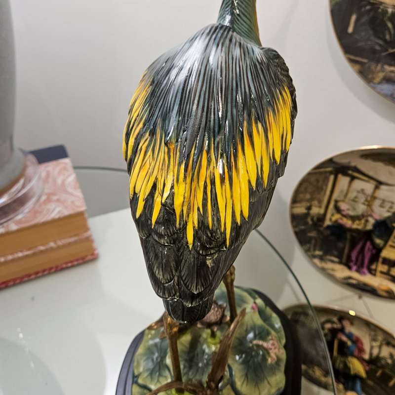 Porcelain Shore Bird with Bronze Ormolu Base