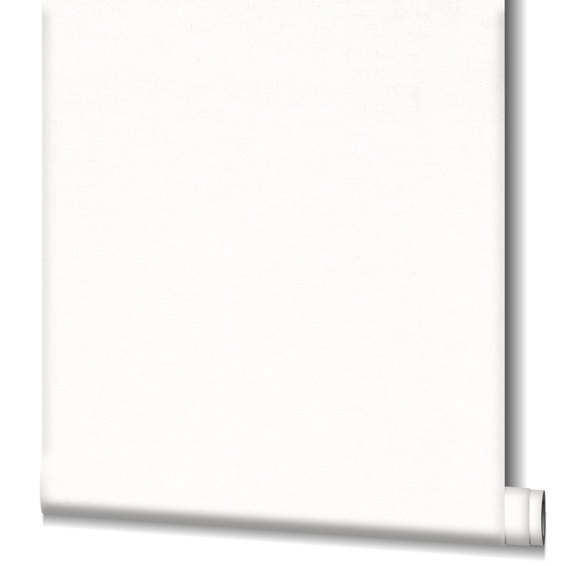 Flora Collection Shimmery Plain Wallpaper Roll, White