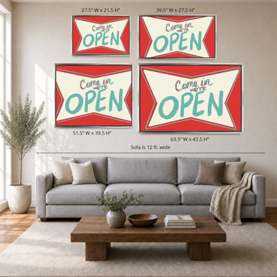 «Retro Open Sign» par Jen Bucheli - Impression sur toile