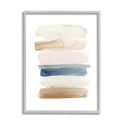 «Tranquil Earth Tones Modern Abstract Living Room» par Grace Popp, reproduction d'art sur bois