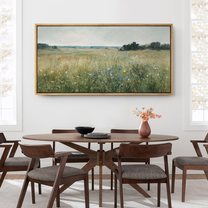 Grande impression sur toile encadrée - impression de paysage rétro pour décoration rustique, Naturel, H 30 po x l 60 po