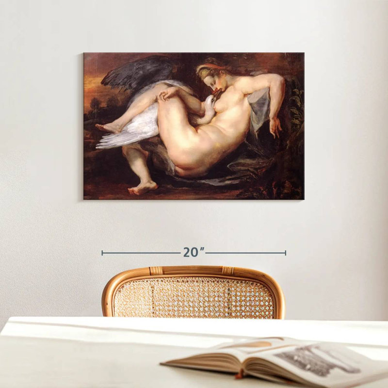 Leisha Leda et le cygne 1601, H 16 po x l 24 po