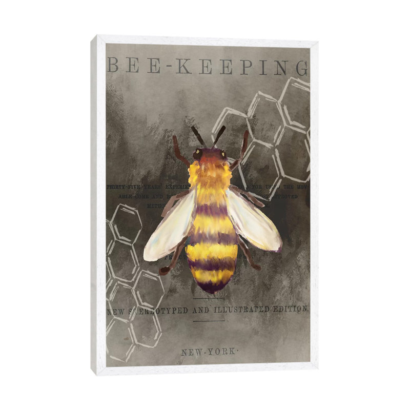 Bee Charmer I by Kimberly Allen - Print on Canvas, 101.6cm H x 66.04cm W x 3.81cm D, White Framed