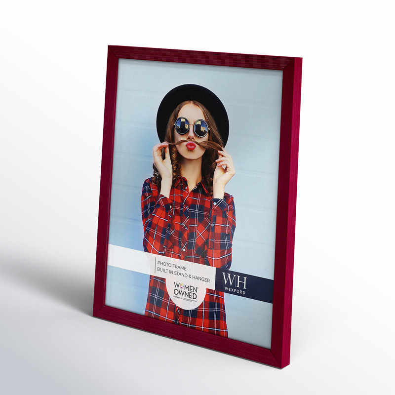 Burgundy Wood Picture Frame with UV Glass, 11" x 14"