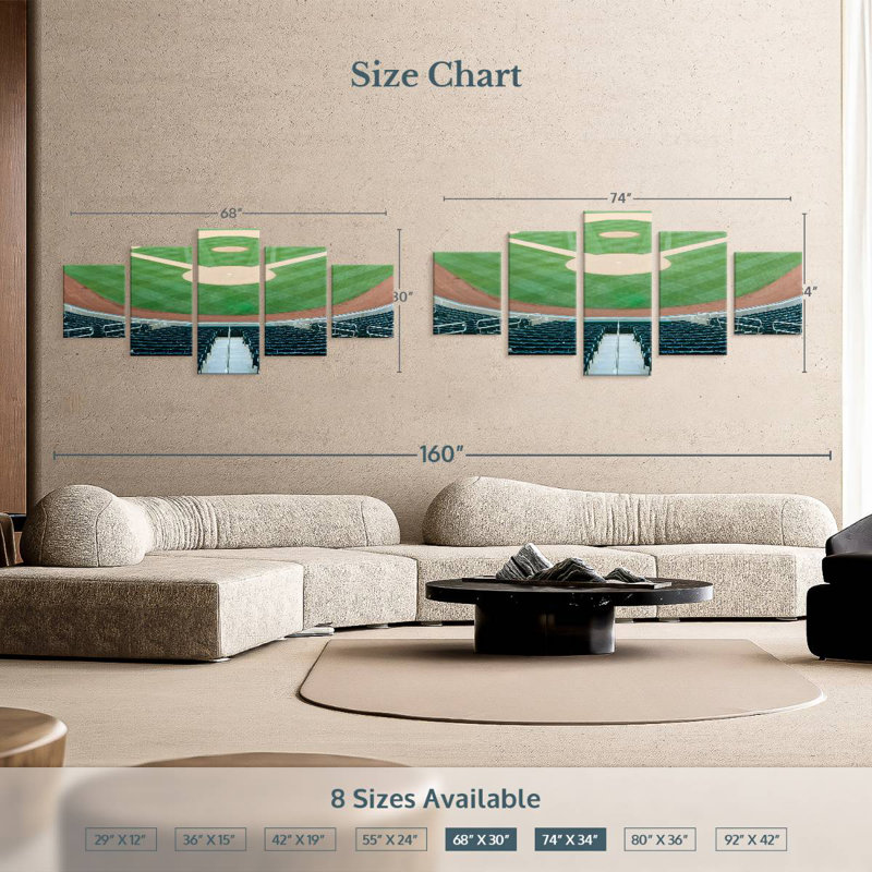 Baseball Stadium, 30" H x 68" W