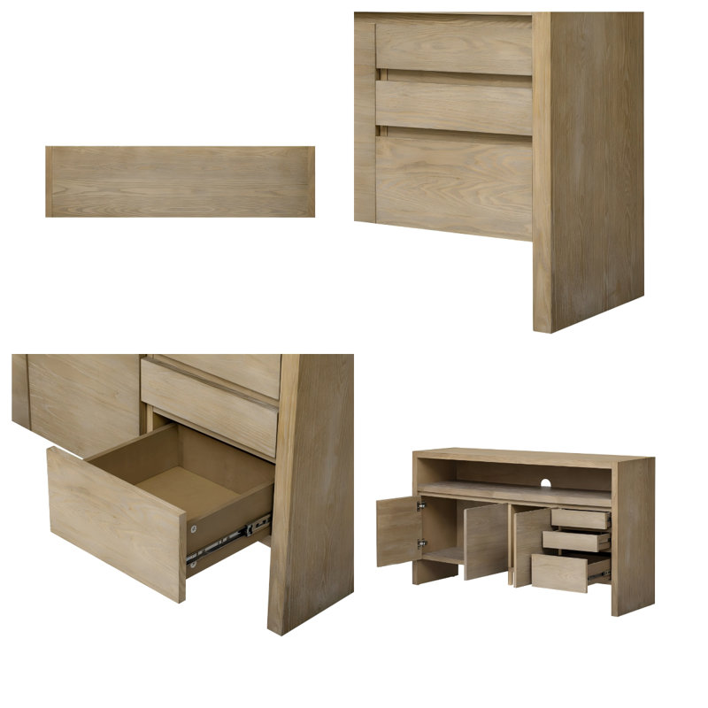 Modern Large Storage Cabinet, Natural